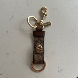 Coach Tan and Gold Key Holder
